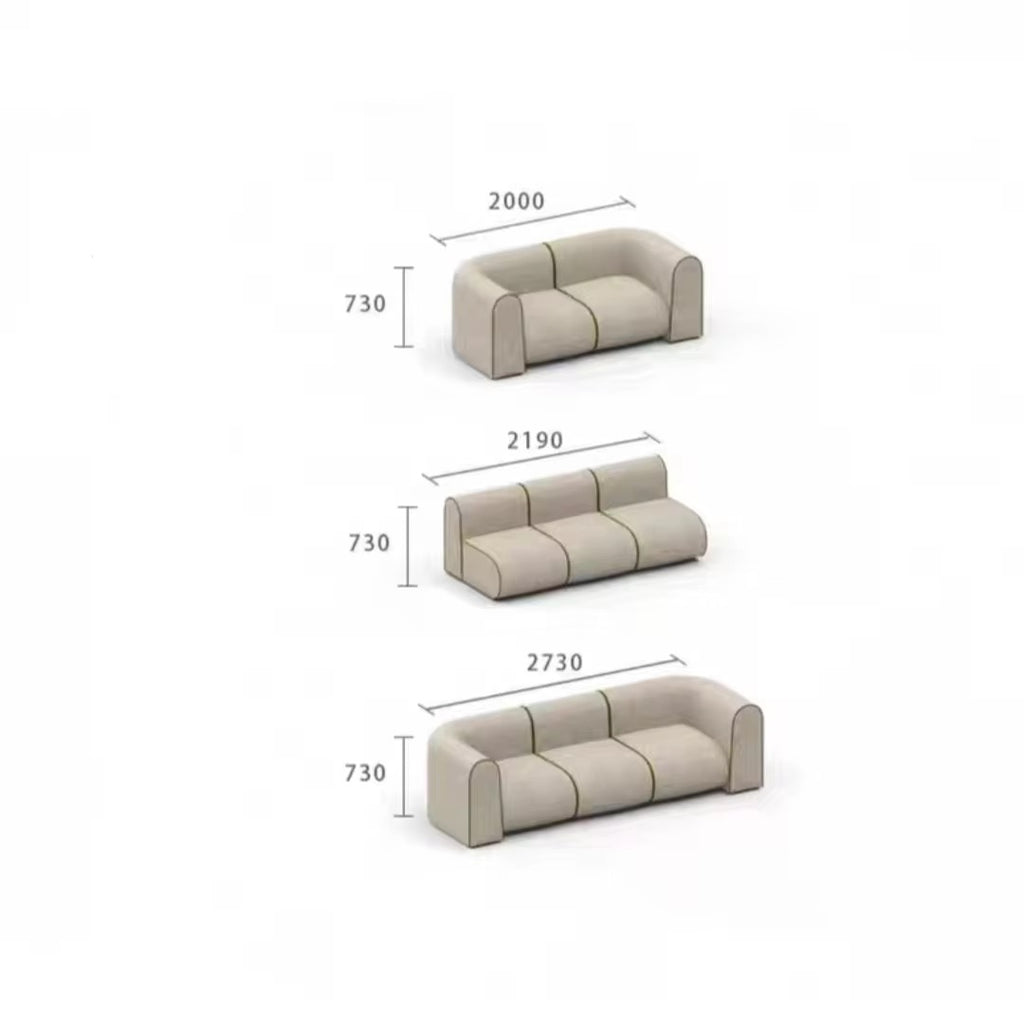 Canapé 3 Places Capitonné Vert Olive / Vert Forêt - Design Contemporain