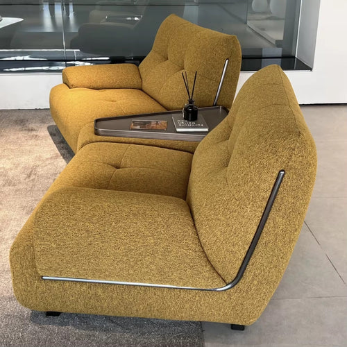 Canapé Capitonné "Empreinte" - Velours de Laine Vert Olive