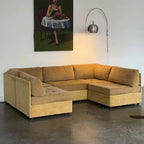 Canapé 3 Places Velours Marron Chocolat - Design Années 70 - Maison du Sofa