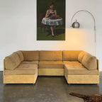 Canapé 3 Places Velours Marron Chocolat - Design Années 70 - Maison du Sofa