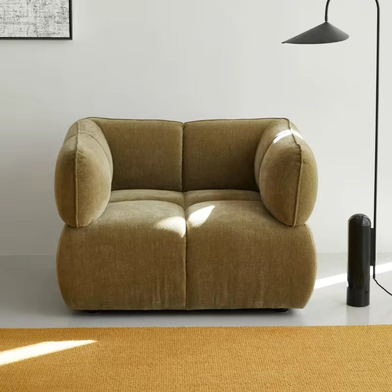 Fauteuil Design "Héritage" Velours Chocolat – Style Années 70 – Maison du Sofa