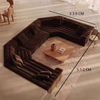 Canapé d'Angle XXL en "U" Chocolat - Design Organique Panoramique - Maison du Sofa