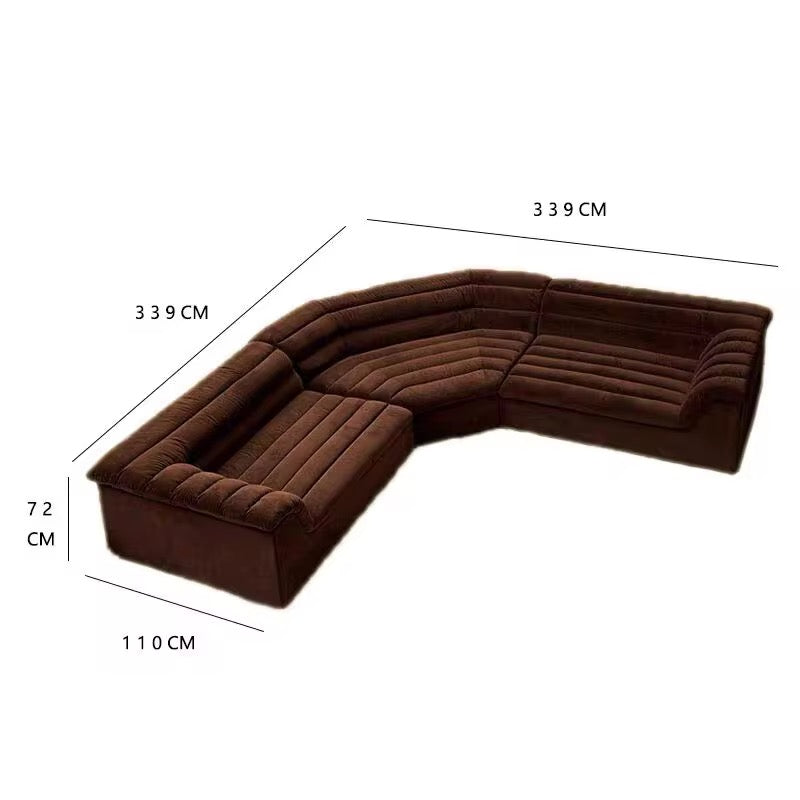 Canapé d'Angle XXL en "U" Chocolat - Design Organique Panoramique - Maison du Sofa